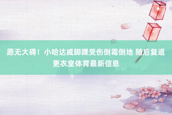 愿无大碍！小哈达威脚踝受伤倒霉倒地 随后复返更衣室体育最新信息
