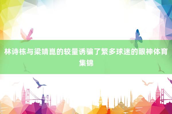 林诗栋与梁靖崑的较量诱骗了繁多球迷的眼神体育集锦