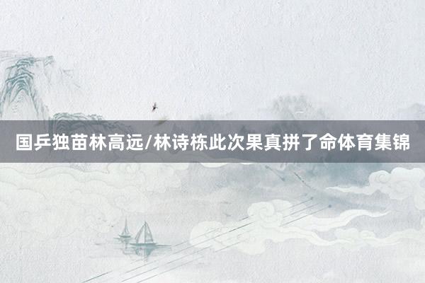 国乒独苗林高远/林诗栋此次果真拼了命体育集锦