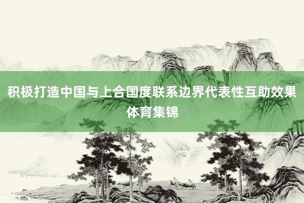 积极打造中国与上合国度联系边界代表性互助效果体育集锦