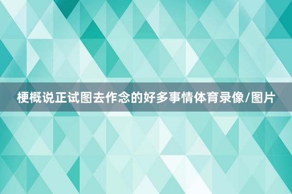 梗概说正试图去作念的好多事情体育录像/图片
