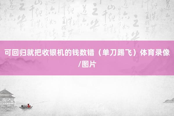 可回归就把收银机的钱数错（单刀踢飞）体育录像/图片