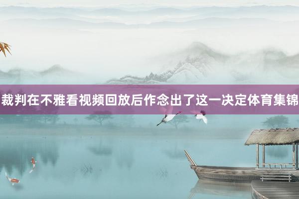 裁判在不雅看视频回放后作念出了这一决定体育集锦