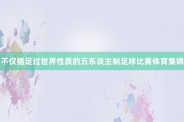 不仅插足过世界性质的五东谈主制足球比赛体育集锦
