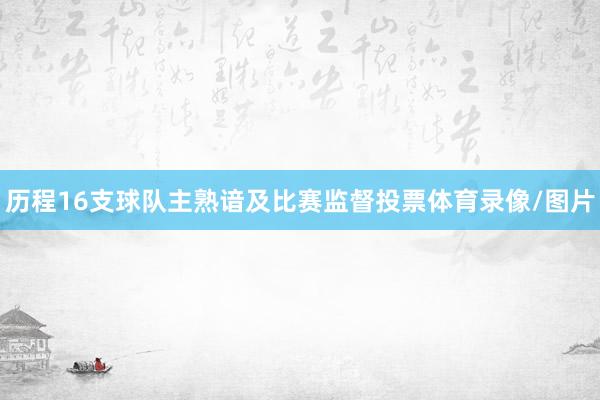 历程16支球队主熟谙及比赛监督投票体育录像/图片