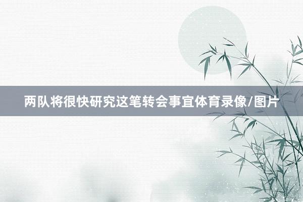 两队将很快研究这笔转会事宜体育录像/图片