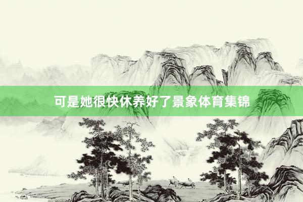 可是她很快休养好了景象体育集锦