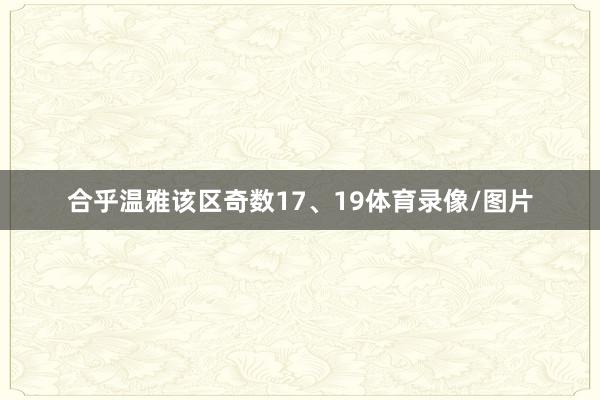 合乎温雅该区奇数17、19体育录像/图片