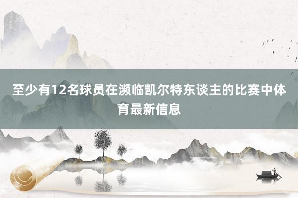 至少有12名球员在濒临凯尔特东谈主的比赛中体育最新信息