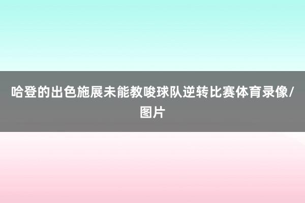 哈登的出色施展未能教唆球队逆转比赛体育录像/图片