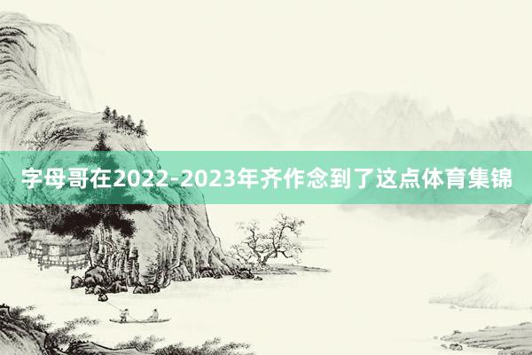 字母哥在2022-2023年齐作念到了这点体育集锦